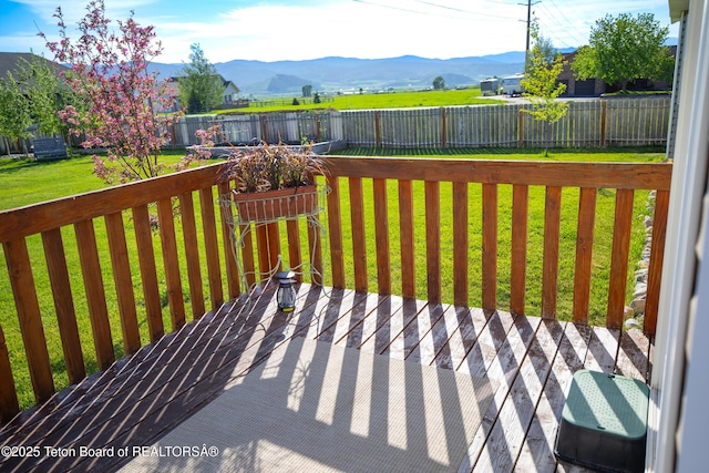 28 Brushwood Dr, Star Valley Ranch, WY 83127 - wooden deck featuring a mountain view
