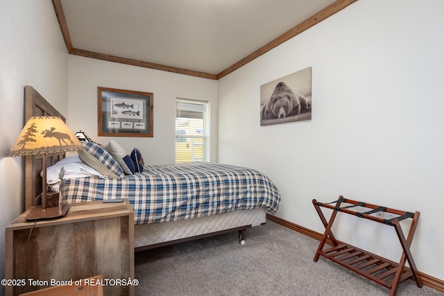 485 E Little Ave, Driggs, ID 83422 - bedroom featuring ornamental molding, carpet floors, and baseboards