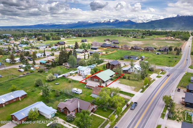 485 E Little Ave, Driggs, ID 83422 - aerial view of residential area with a mountain backdrop