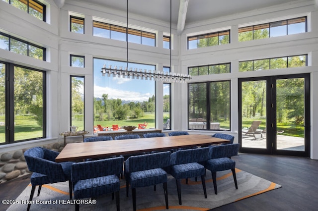 185 S Swan Rd, Jackson, WY 83001 - dining room featuring a high ceiling