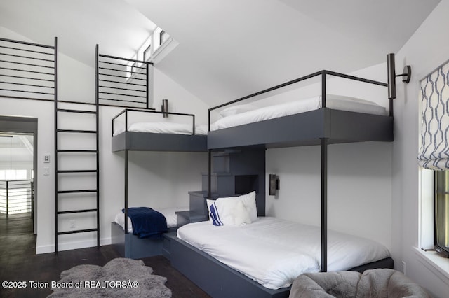 185 S Swan Rd, Jackson, WY 83001 - bedroom featuring lofted ceiling and wood finished floors