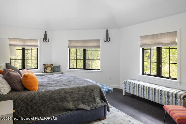 185 S Swan Rd, Jackson, WY 83001 - bedroom featuring vaulted ceiling and baseboards