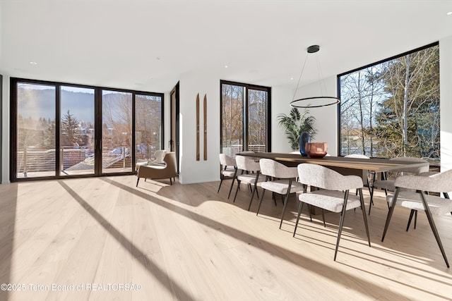 80 Rancher St, Jackson, WY 83001 - dining area with expansive windows and wood finished floors