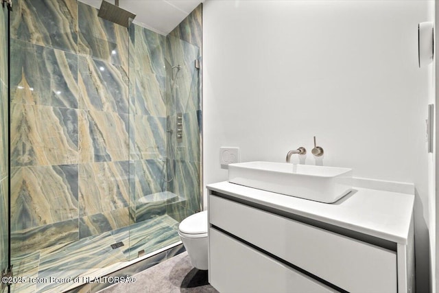 80 Rancher St, Jackson, WY 83001 - full bath with toilet, vanity, and a marble finish shower