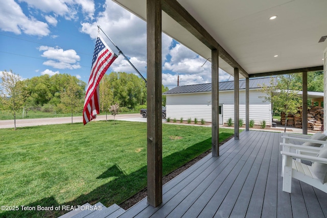 4326 State Line Rd, Freedom, WY 83120 - deck with a lawn