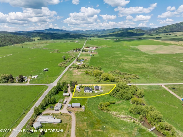 4326 State Line Rd, Freedom, WY 83120 - view of rural area with mountains and property boundaries highlighted
