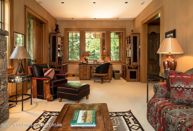 view of carpeted office