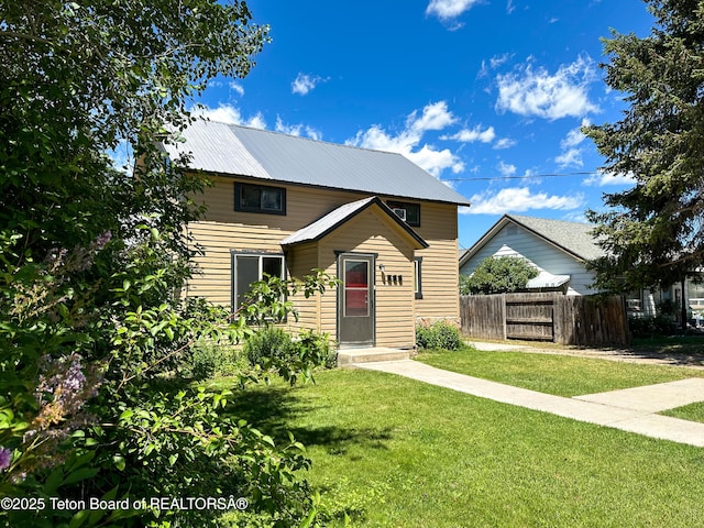 566 Jefferson St, Afton, WY 83110 - view of front of house with a metal roof