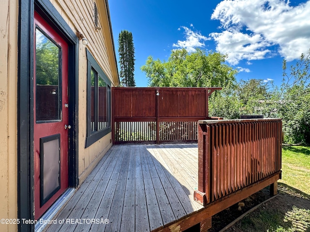566 Jefferson St, Afton, WY 83110 - view of wooden terrace
