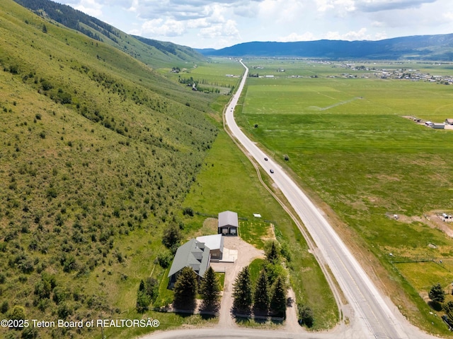 2840 E Dry Crk, Afton, WY 83110 - aerial view of sparsely populated area featuring a mountain backdrop