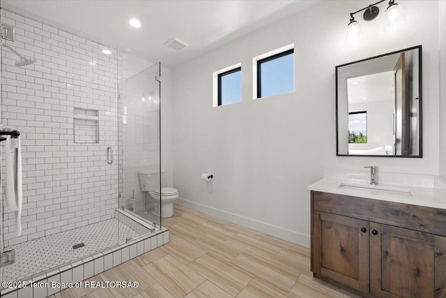 346 S Leigh Ranch Rd, Tetonia, ID 83452 - full bath with a shower stall, vanity, and recessed lighting