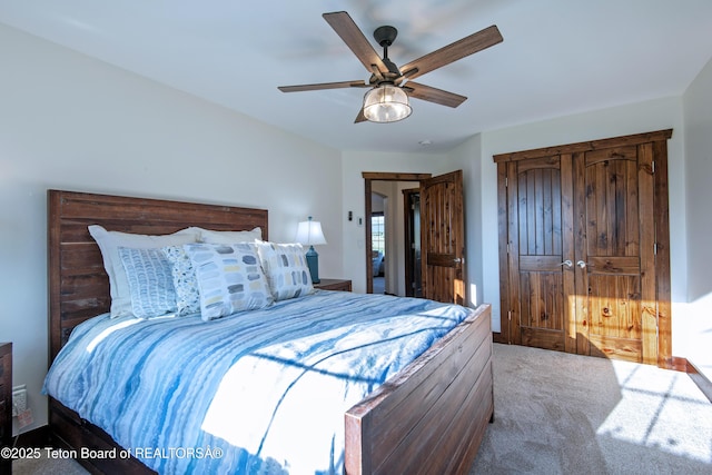 891 Paiute St, Driggs, ID 83422 - carpeted bedroom with ceiling fan