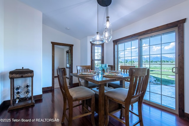 891 Paiute St, Driggs, ID 83422 - dining space featuring lofted ceiling and wood-type flooring