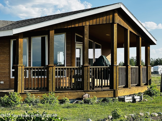 27 Chief Joseph, Daniel, WY 83115 - rear view of house featuring a shingled roof