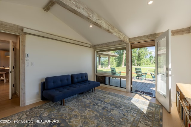 525 E Golf Creek Ln Unit 34, Jackson, WY 83001 - living area featuring wood finished floors and recessed lighting