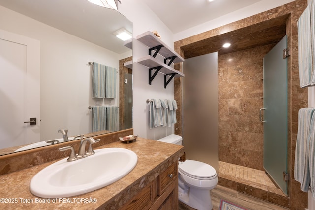 525 E Golf Creek Ln Unit 34, Jackson, WY 83001 - bathroom with a stall shower and vanity