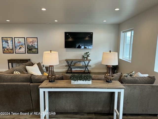 241 Cedar Creek Dr, Star Valley Ranch, WY 83127 - living area with recessed lighting and wood finished floors
