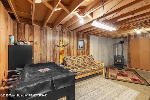 11 E St, Star Valley Ranch, WY 83127 - living area with a wood stove