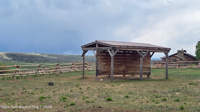 15 E Badger Trl, Pinedale, WY 82941 - view of yard with a view of rural / pastoral area, an exterior structure, and an outdoor structure