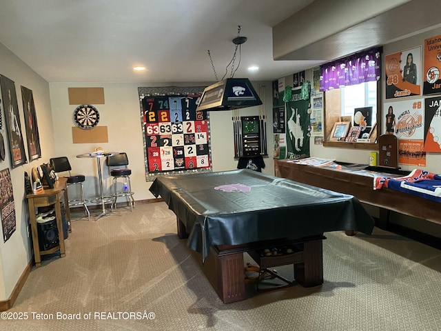 15 E Badger Trl, Pinedale, WY 82941 - playroom with carpet flooring, billiards table, and recessed lighting