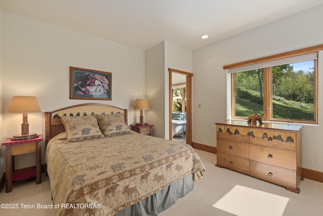 1520 N Pratt Rd, Jackson, WY 83001 - bedroom featuring light carpet and recessed lighting