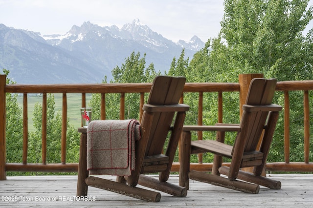 1520 N Pratt Rd, Jackson, WY 83001 - deck featuring a mountain view