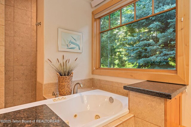 445 Aspen Ridge Trl, Alpine, WY 83128 - bathroom with a whirlpool tub and plenty of natural light