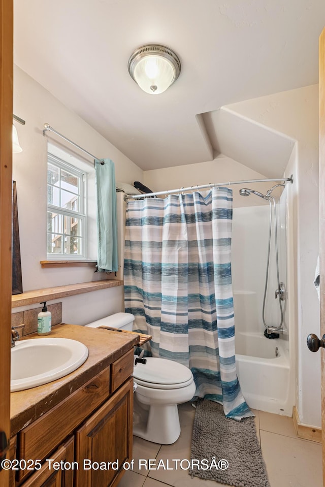 25 Neosha Trl, Boulder, WY 82923 - bathroom with vanity, shower / tub combo with curtain, and tile patterned floors