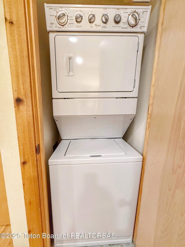 200 Homestead Rd Unit 309, Victor, ID 83455 - laundry room with stacked washer / dryer