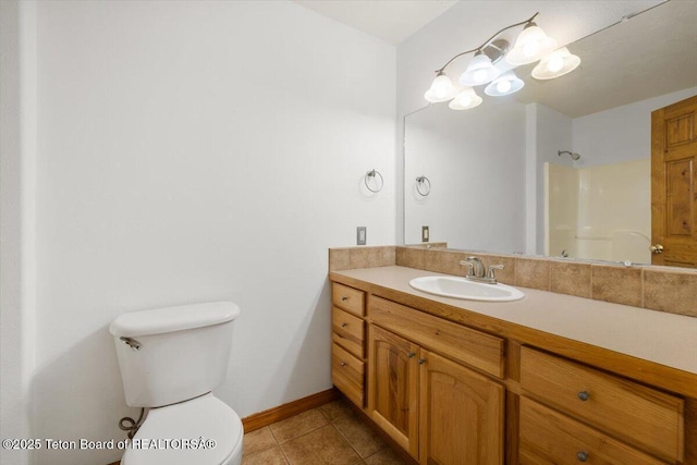 7302 Lakeside Rd, Victor, ID 83455 - bathroom with vanity, tile patterned flooring, and a shower