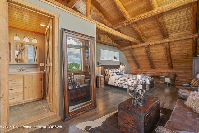 1169 N 6500 N, Tetonia, ID 83452 - bedroom with wood ceiling and hardwood / wood-style flooring