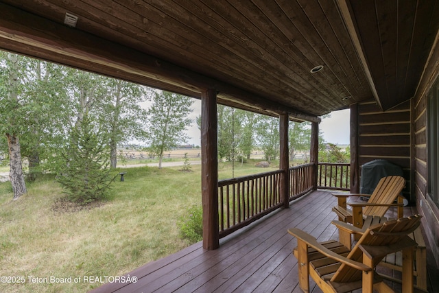 73657339 Summer Breeze Trl, Tetonia, ID 83452 - wooden deck featuring a lawn, grilling area, and a view of rural / pastoral area