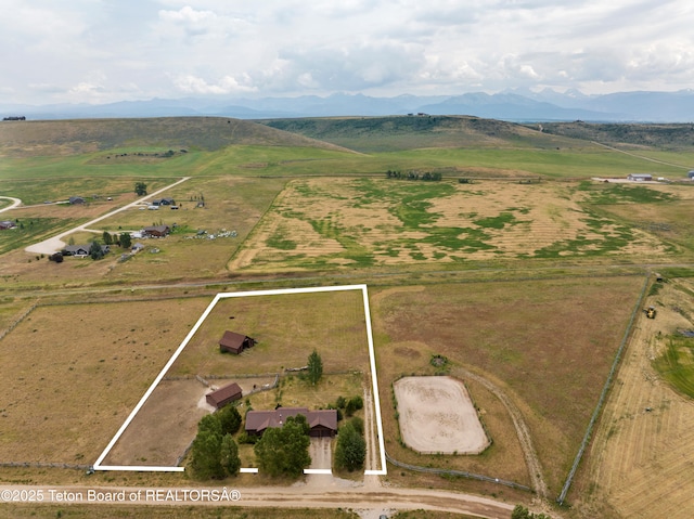 73657339 Summer Breeze Trl, Tetonia, ID 83452 - overview of rural landscape featuring property boundaries highlighted and a mountain backdrop