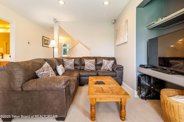 910 Powder Valley Rd Unit 20, Driggs, ID 83422 - carpeted living room with recessed lighting and baseboards