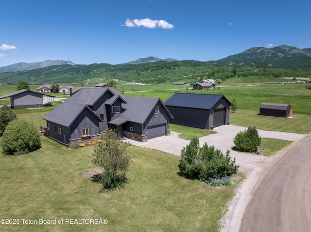 92 Ashley Dr, Alpine, WY 83128 - aerial view of property and surrounding area featuring a mountainous background