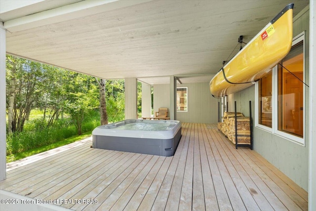 2620 N Fairways Pl W, Wilson, WY 83014 - deck with an outdoor hot tub