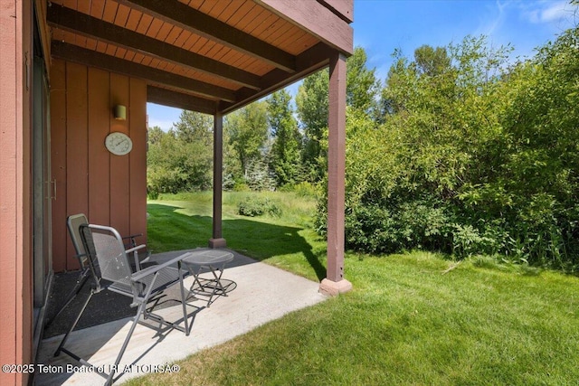 3705 N Teton Dr # 914, Wilson, WY 83014 - view of green lawn with a patio