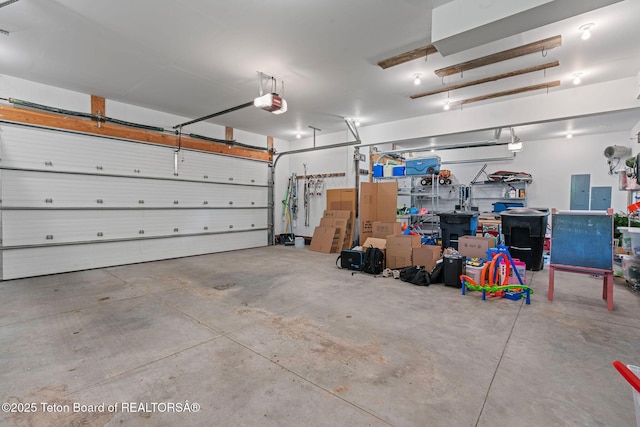 4345 Melody Ranch Dr, Jackson, WY 83001 - garage featuring electric panel and a garage door opener