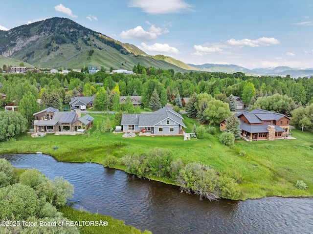 4345 Melody Ranch Dr, Jackson, WY 83001 - view from above of property featuring a water and mountain view