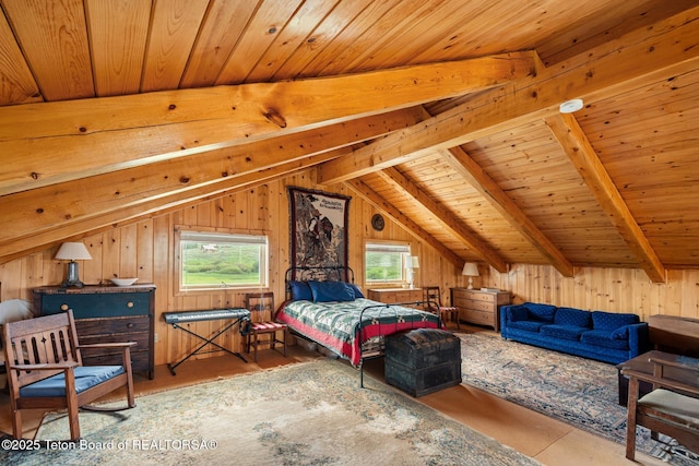 15 S Rainbow Dr, Cora, WY 82925 - bedroom with multiple windows, wood walls, and wooden ceiling