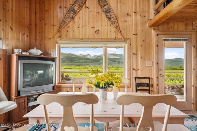15 S Rainbow Dr, Cora, WY 82925 - dining space with wooden walls