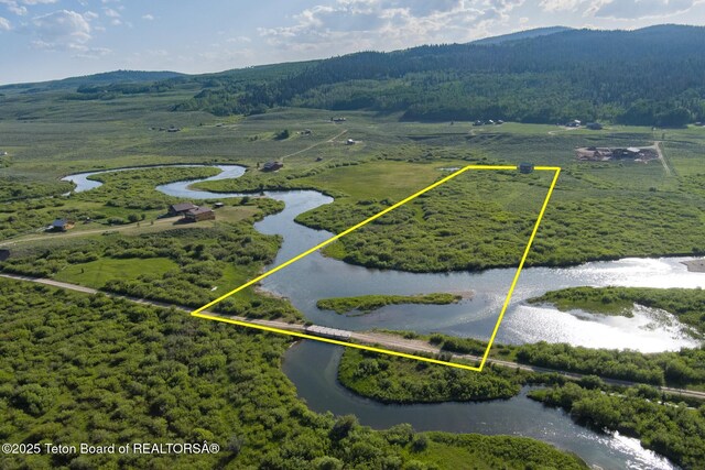 15 S Rainbow Dr, Cora, WY 82925 - overview of rural landscape with a water and mountain view and property boundaries highlighted