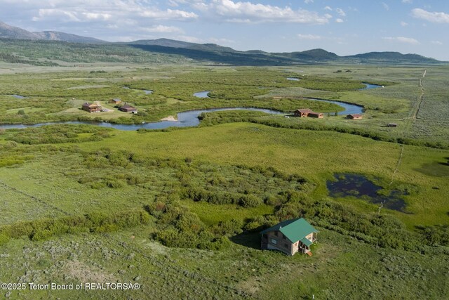 15 S Rainbow Dr, Cora, WY 82925 - aerial overview of property's location featuring a water and mountain view and rural landscape