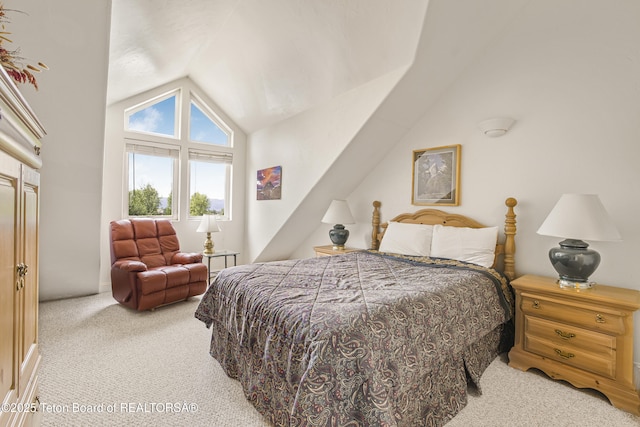536 Shadow Brook Ln, Driggs, ID 83422 - carpeted bedroom with vaulted ceiling