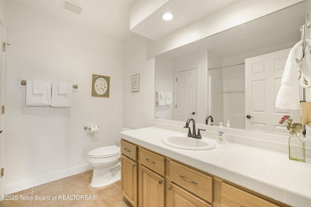 536 Shadow Brook Ln, Driggs, ID 83422 - bathroom with vanity, tile patterned floors, and a shower