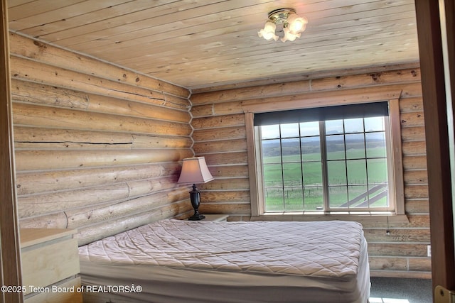 3525 W 13000 N, Felt, ID 83424 - bedroom featuring rustic walls and wood ceiling