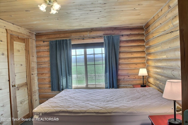 3525 W 13000 N, Felt, ID 83424 - bedroom with rustic walls and wooden ceiling