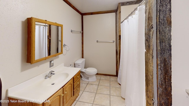 3525 W 13000 N, Felt, ID 83424 - bathroom with vanity, tile patterned floors, and a shower with curtain