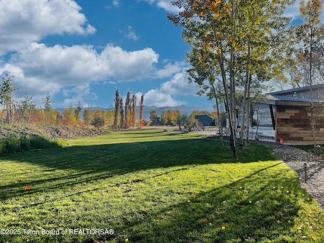 9632 Little Pine Ln, Victor, ID 83455 - view of green lawn with a mountain view