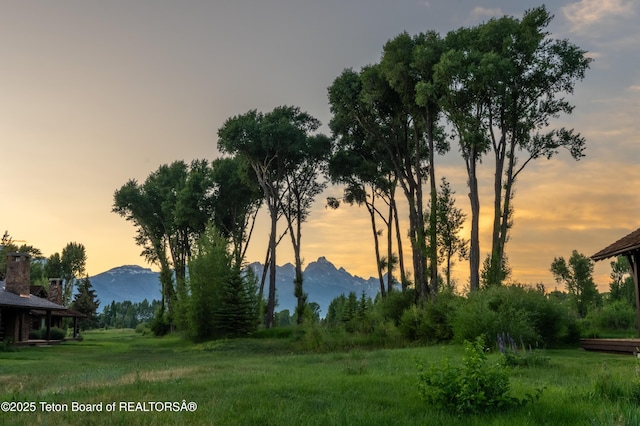 5862 N Coneflower Dr Unit 17, Jackson, WY 83001 - yard at dusk featuring a mountain view